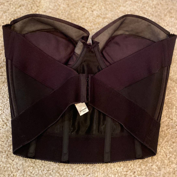 Wonderbra black satin bustier corset top - Picture 3 of 5